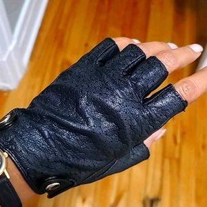 Real leather Danier motor-gloves